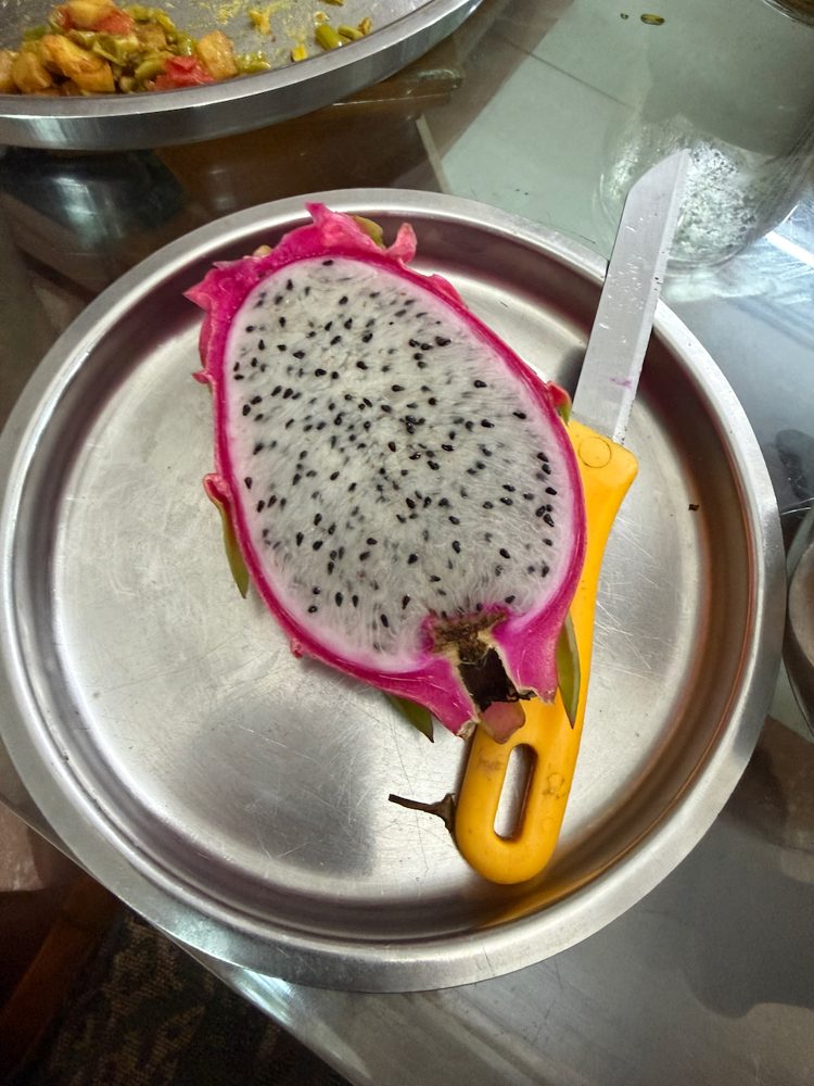 Dragon fruit, halved