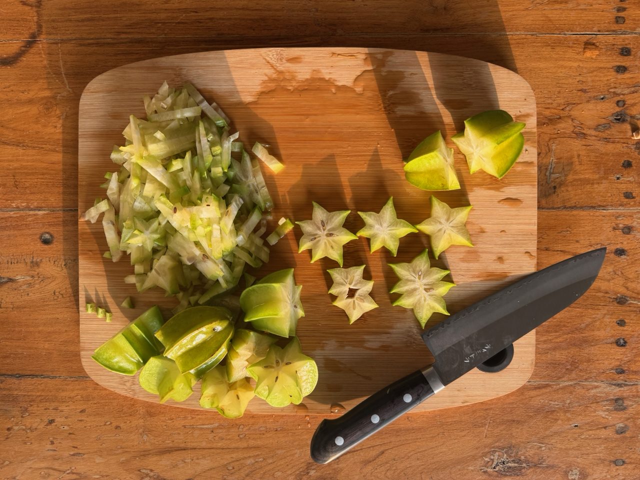 Cut on the kitchen board